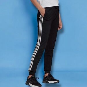 🆕💕Adidas Women’s 3-Stripe Single Jersey Cuffed Jogger Pants • BLACK • S/P • NWT